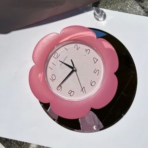 Acurite Pink Flower Clock wall hanging, in working condition